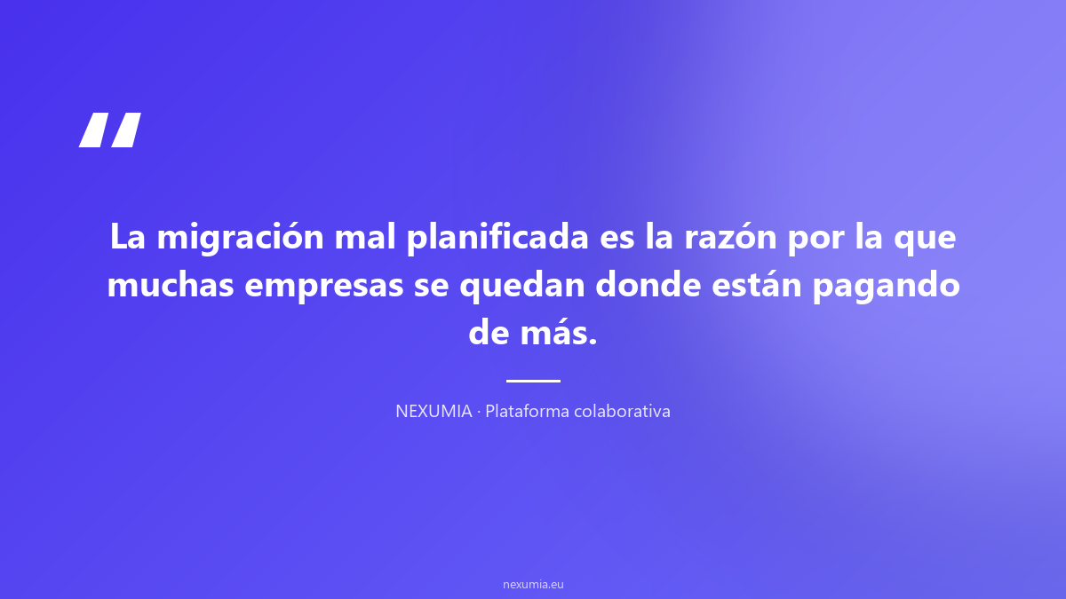 Cita sobre migración mal planificada: la razón por la que muchas empresas se quedan donde están pagando de más a Microsoft 365