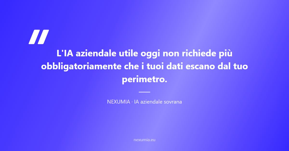 Citazione sull'IA aziendale senza cedere dati a terzi: l'intelligenza artificiale utile oggi non richiede pi&ugrave; di inviare informazioni sensibili fuori dal perimetro aziendale
