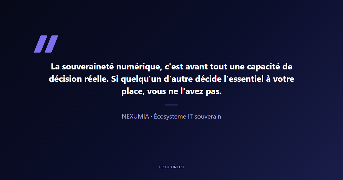 Citation éditoriale sur la souveraineté numérique en entreprise : la capacité réelle de décision au cœur d'une infrastructure IT pilotée par l'entreprise elle-même